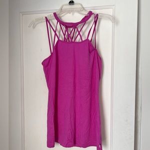 Fabletics magenta strappy tank NWOT size S